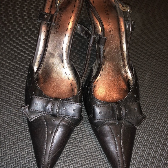 Dark brown rampage sling back heels - Picture 5 of 5